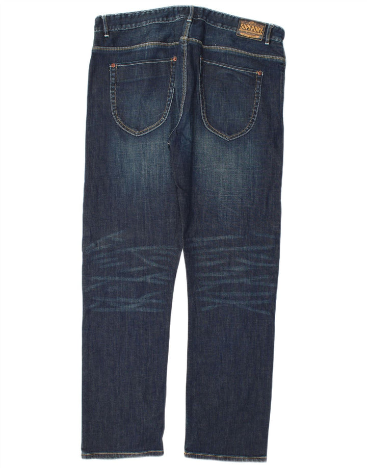 Superdry Herren Straight Jeans W36 L32 Blaue Baumwolle