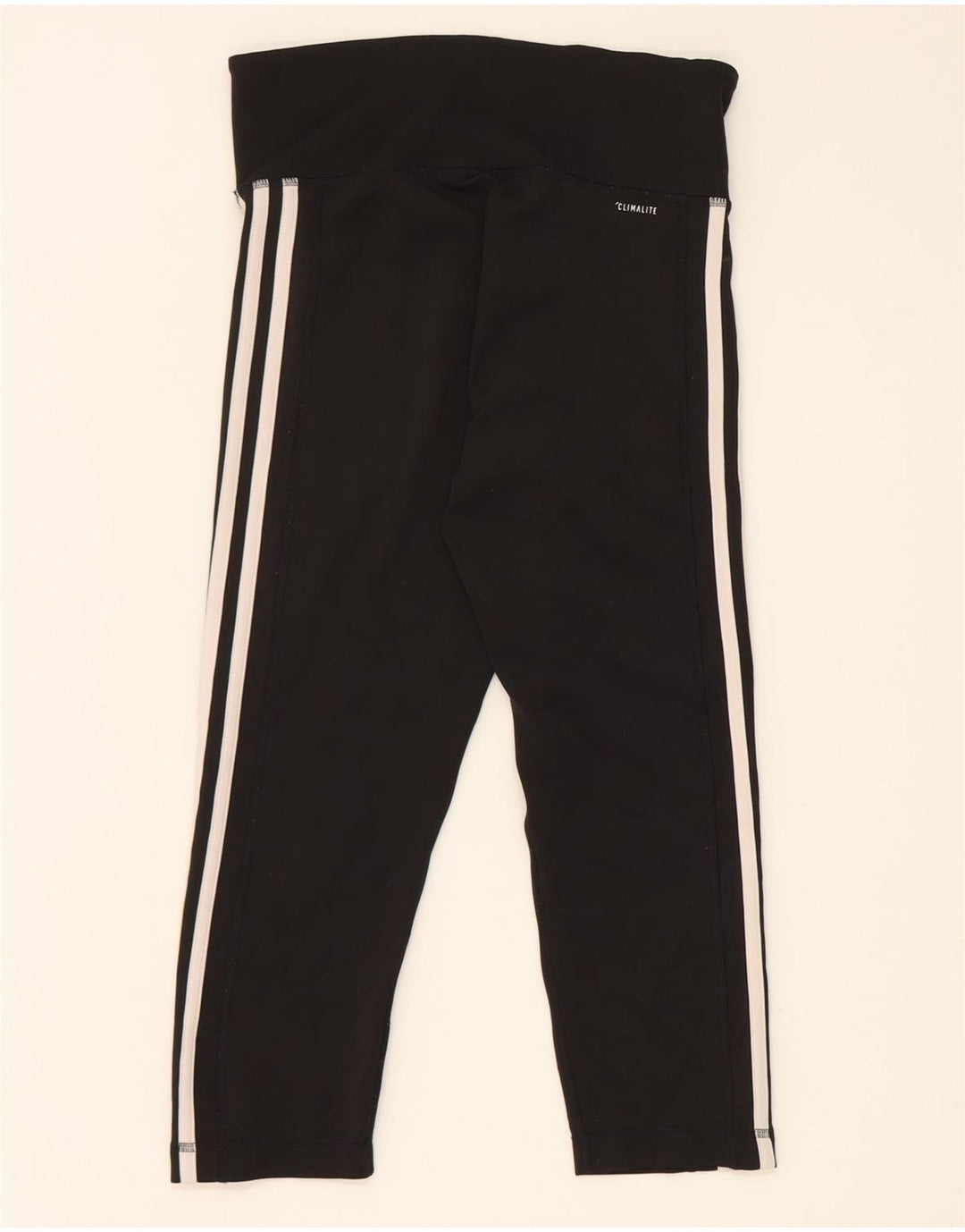 Adidas Damen Climalite Capri Leggings UK 8/10 Small Schwarz Polyester