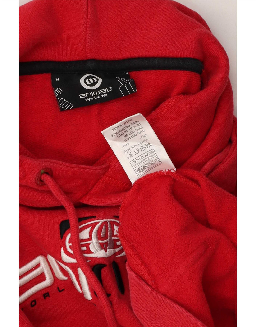 Animal Herren-Kapuzenpullover mit Grafik, mittelrote Baumwolle