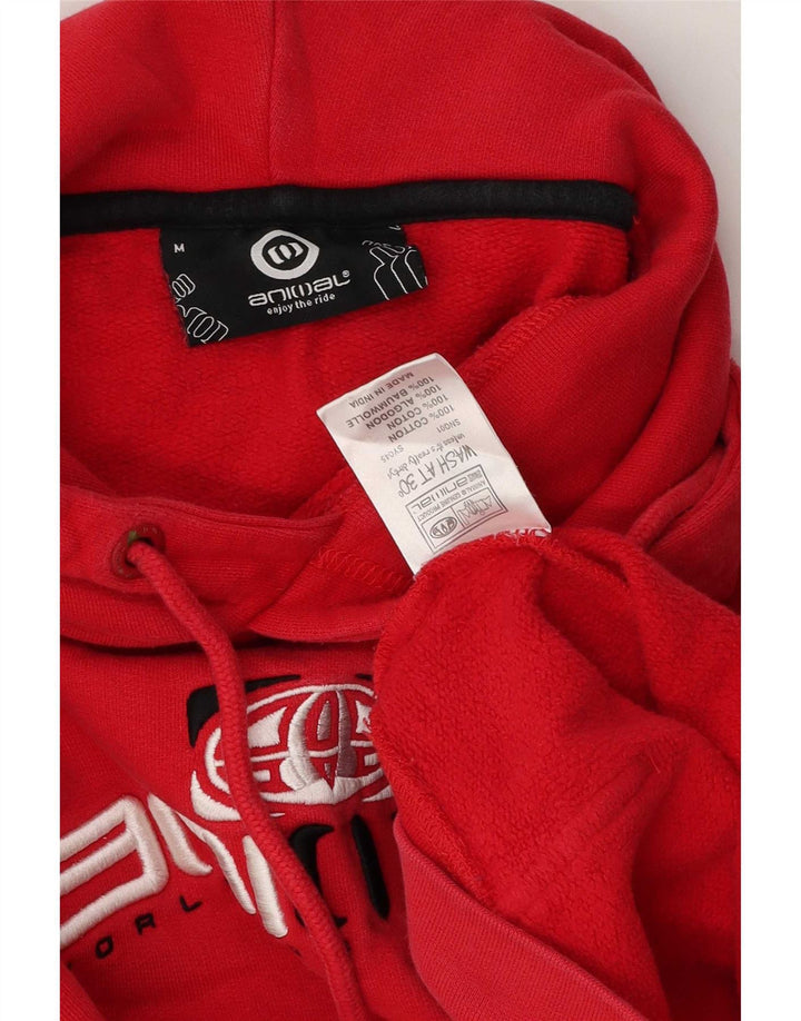 Animal Herren-Kapuzenpullover mit Grafik, mittelrote Baumwolle