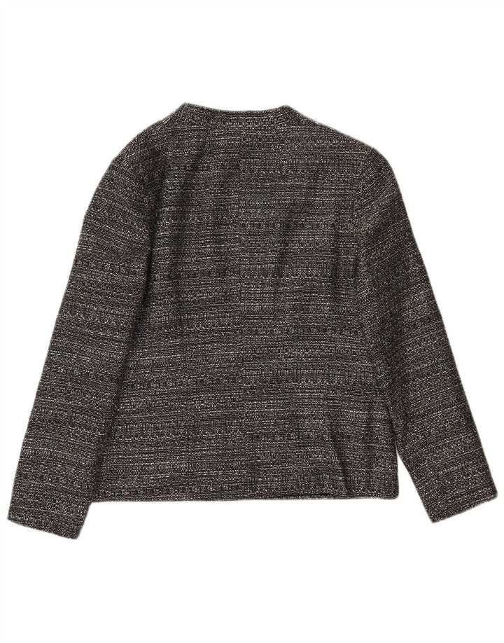 Eastex Damen-Blazerjacke mit 1 Knopf, UK 12, Mittelgrau geflecktes Polyester