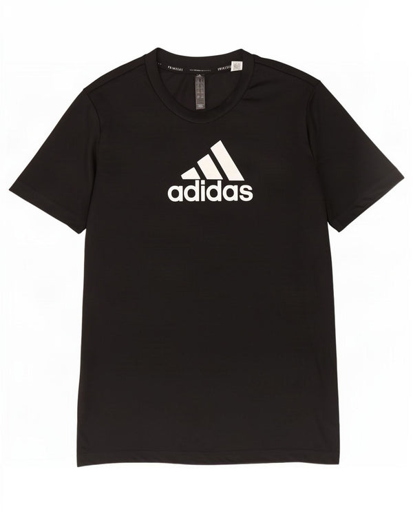 Adidas Damen Graphic T-Shirt Top UK 12/14 Medium Schwarz Polyester