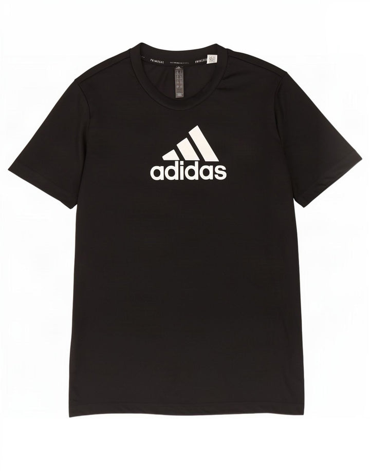 Adidas Damen Graphic T-Shirt Top UK 12/14 Medium Schwarz Polyester