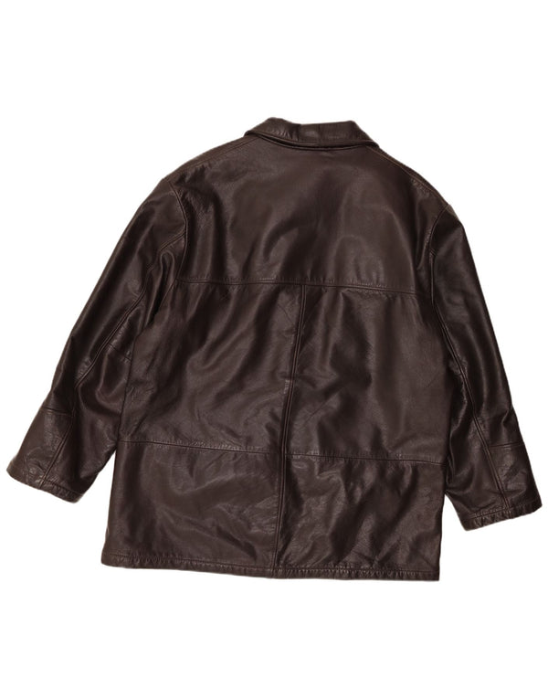 Vintage Mens Leather Jacket IT 48 Medium Brown Leather