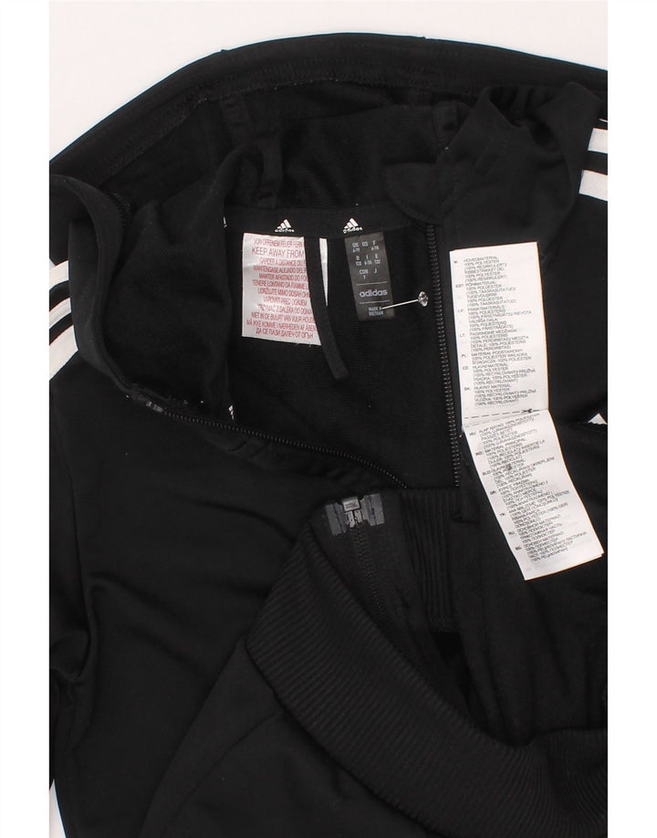 Adidas Jungen Kapuzenpullover mit Reißverschluss, 6–7 Jahre, schwarzes Polyester