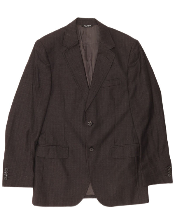 DOLCE & GABBANA Herren-Blazer mit 2 Knöpfen, UK 38, Mittelgrau kariert