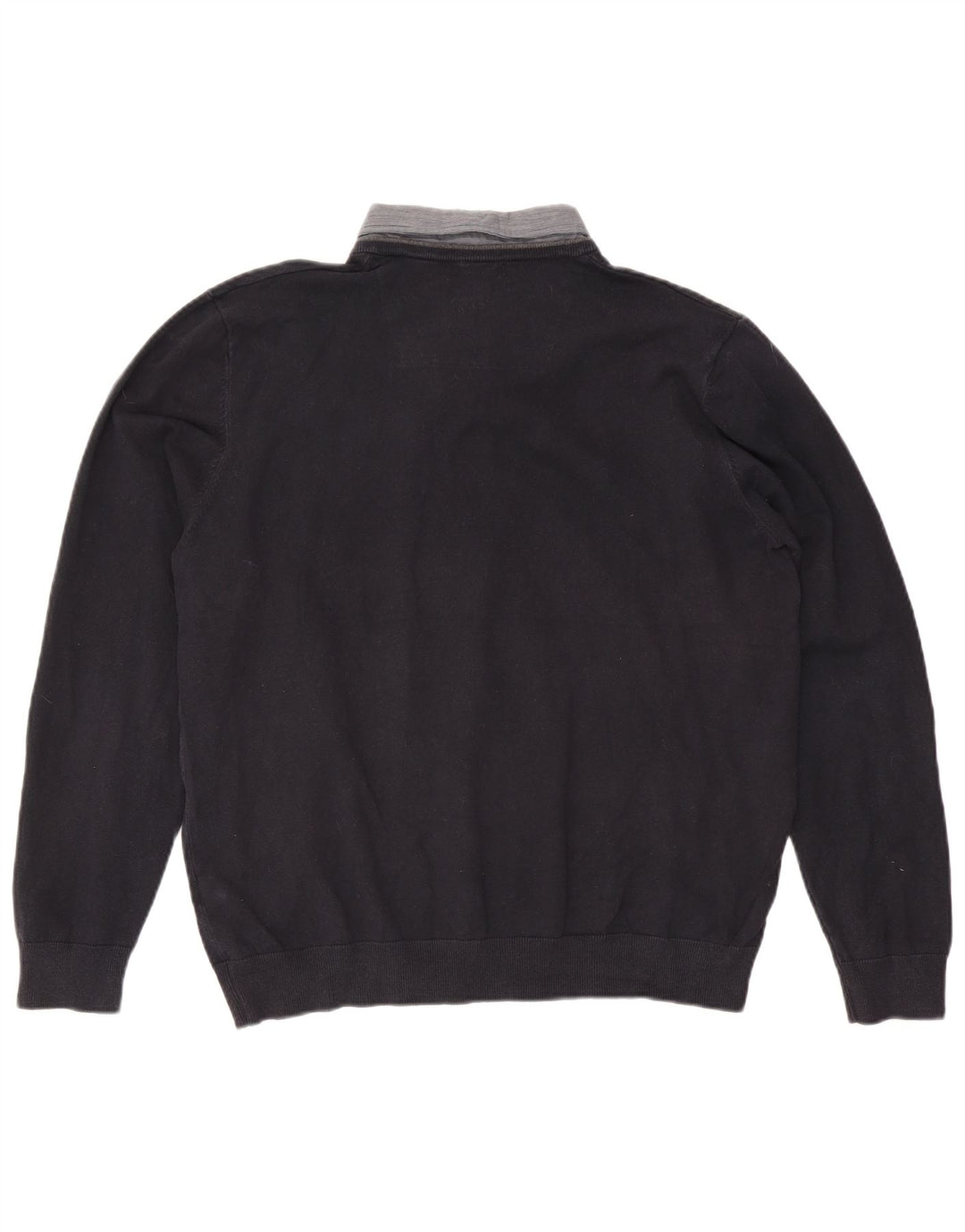 Marks & Spencer Herren-Pullover mit V-Ausschnitt, XL, marineblaue Baumwolle