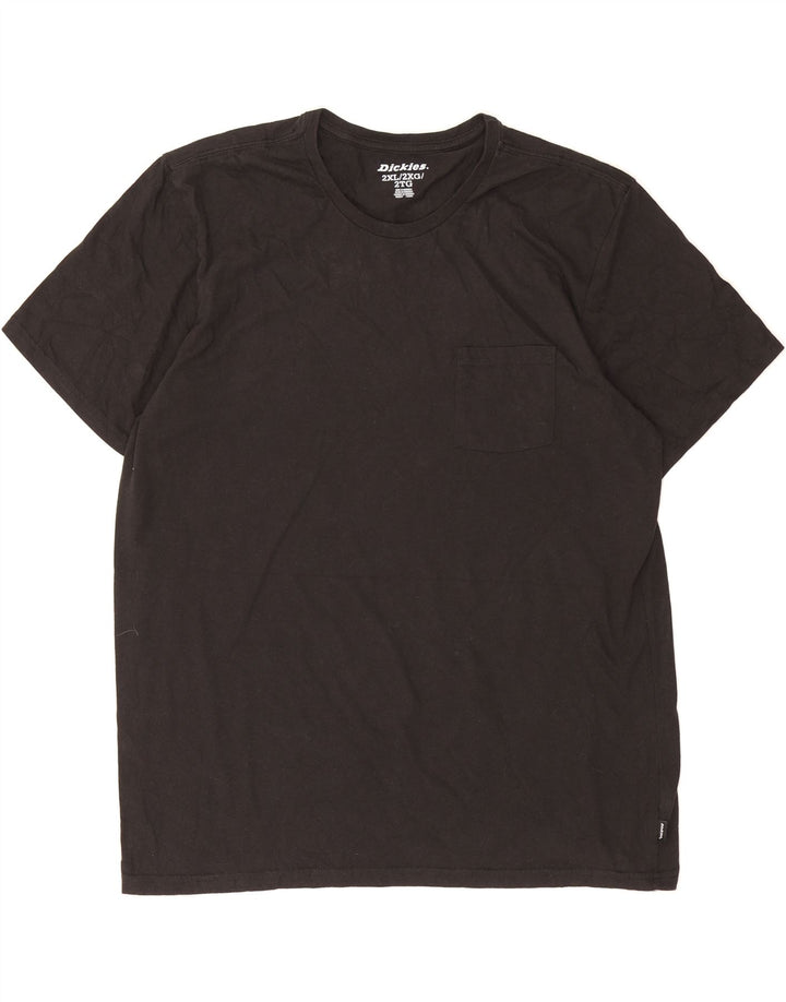 DICKIES Mens T-Shirt Top 2XL Black Polyester Vintage Dickies and Second-Hand Dickies from Messina Hembry 