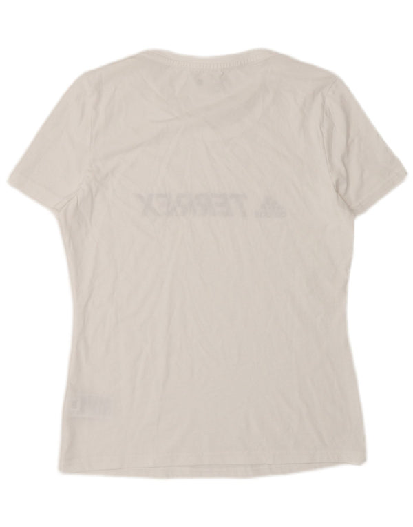 Adidas Damen Terrex Graphic T-Shirt Top UK 12 Mittelweiße Baumwolle