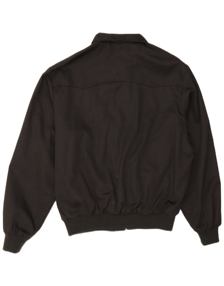 Vintage Herren Bomberjacke UK 40 Großes schwarzes Polyester
