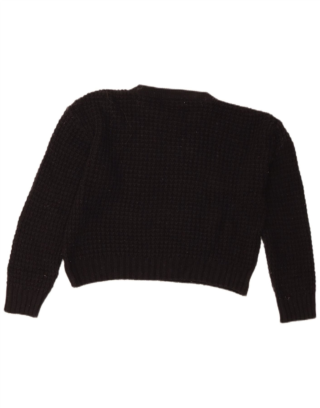 Zara Damen Crop Crew Neck Pullover Pullover UK 14 Medium Schwarz
