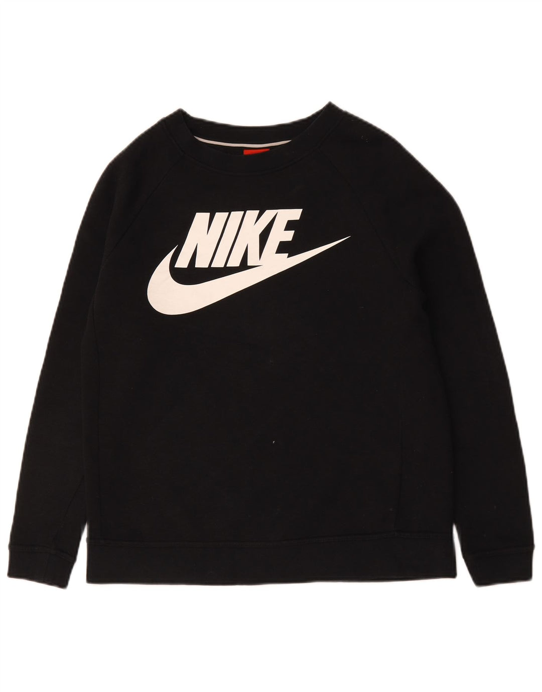 Nike Womens Graphic Oversized Sweatshirt Pullover UK 10 Small Schwarz Baumwolle