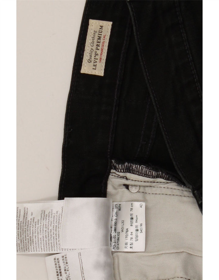 Levi's Herren Slim Jeans W31 L32 Schwarze Baumwolle
