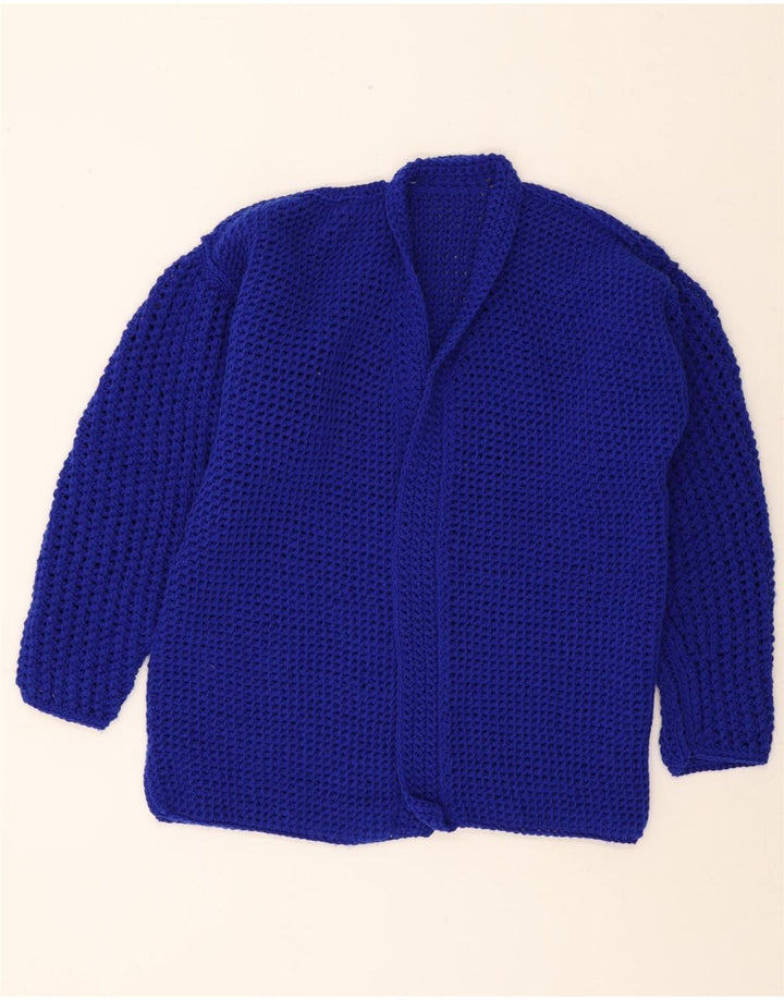 VINTAGE Womens Open Cardigan Sweater UK 16 Large Blue Vintage Vintage and Second-Hand Vintage from Messina Hembry 
