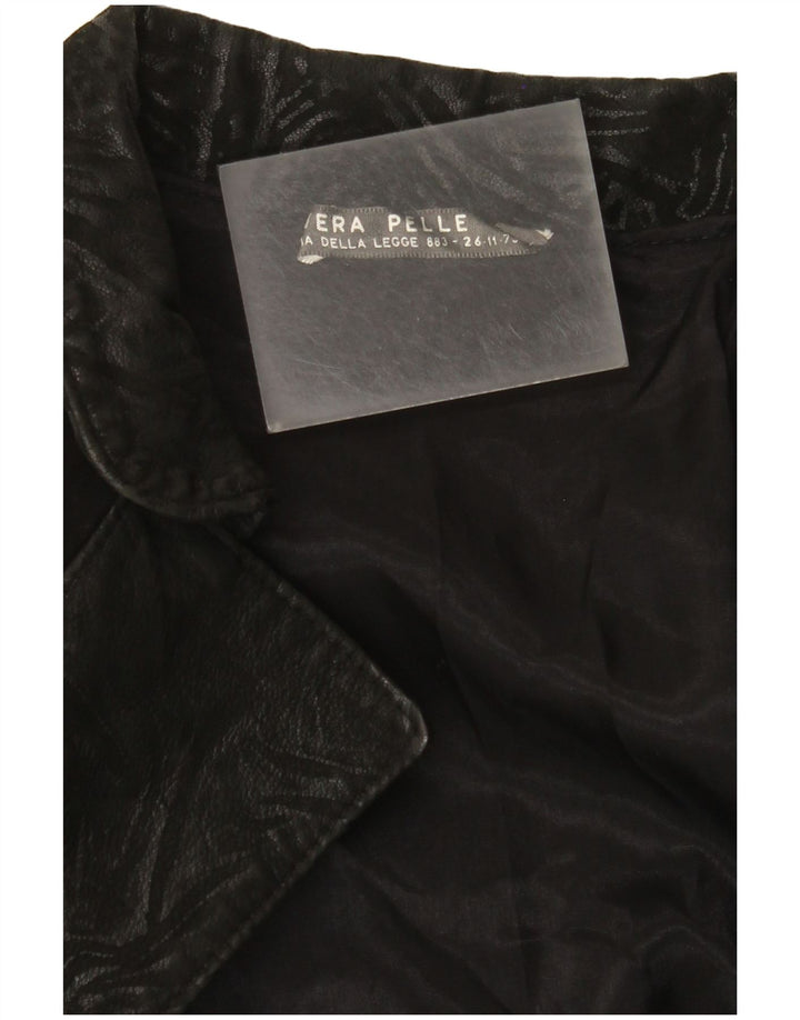 Vintage Damen Wildlederjacke UK 14 Mittelschwarzes Leder
