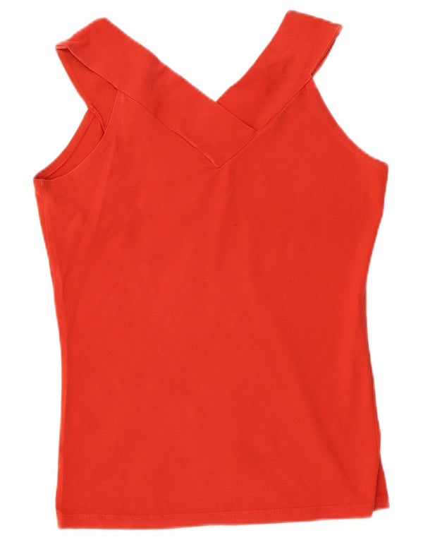 Calvin Klein Jeans Damen Weste Top UK 14 Große rote Baumwolle