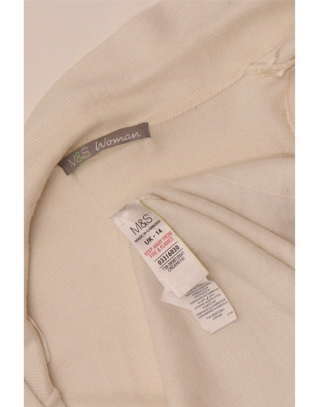 Marks & Spencer Offener Damen-Cardigan-Pullover UK 14 Medium Beige Polyamid
