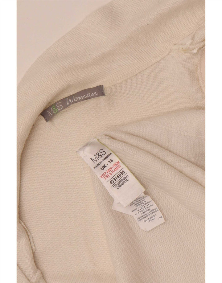Marks & Spencer Offener Damen-Cardigan-Pullover UK 14 Medium Beige Polyamid