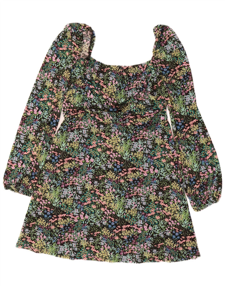 Schulterfreies Damenkleid von Topshop, Gr. 44, groß, mehrfarbig, mit Blumenmuster