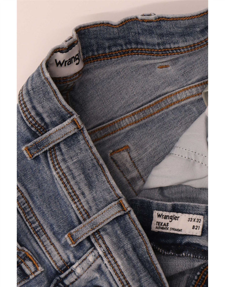 Wrangler Herren Texas Straight Jeans W33 L32 Blaue Baumwolle