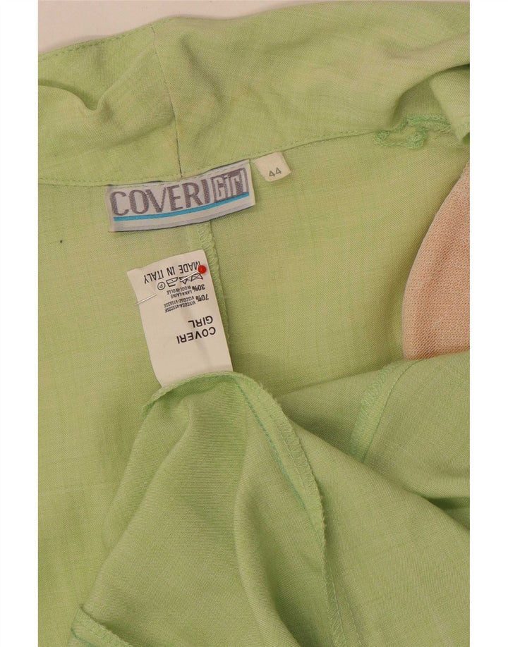 Coveri Damen-Blazer mit 1 Knopf, IT 44, mittelgrüne Viskose
