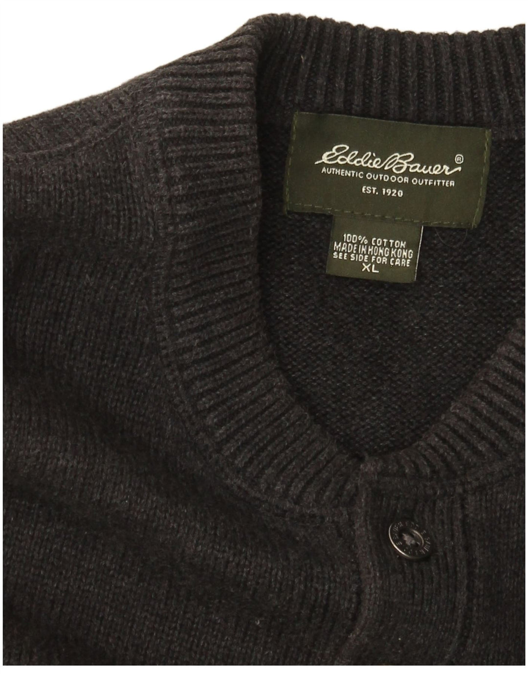 EDDIE BAUER Herren-Pullover mit Rundhalsausschnitt, XL, graue Baumwolle
