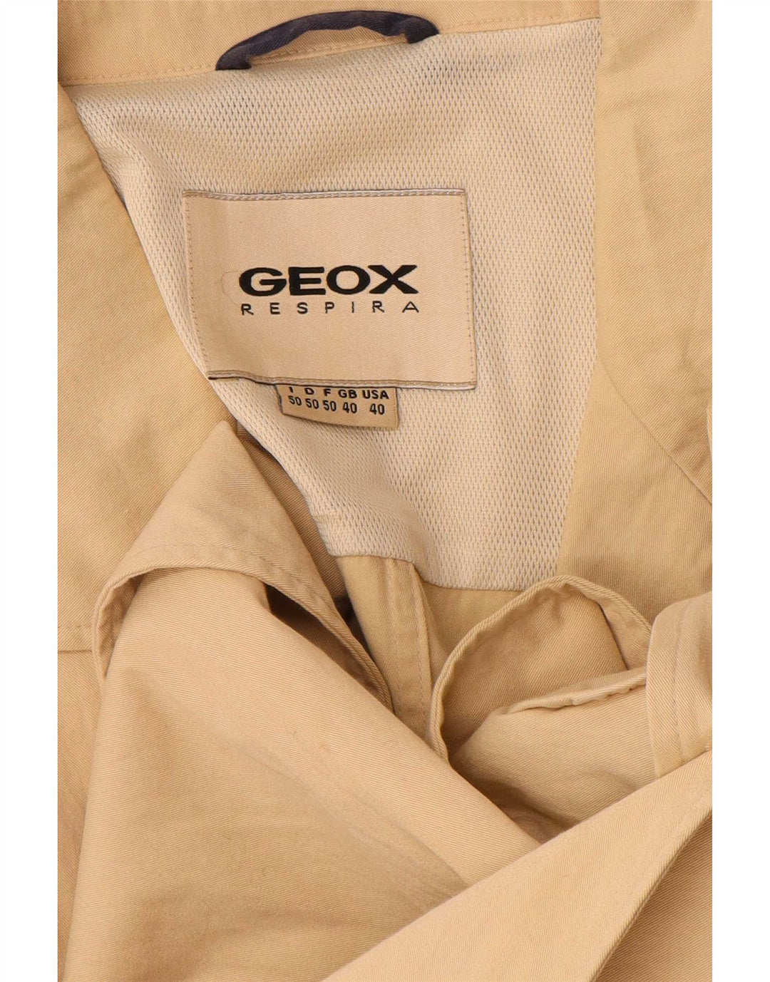 Geox Herren Respira 3-Knopf-Blazerjacke UK 40 Large Beige Baumwolle
