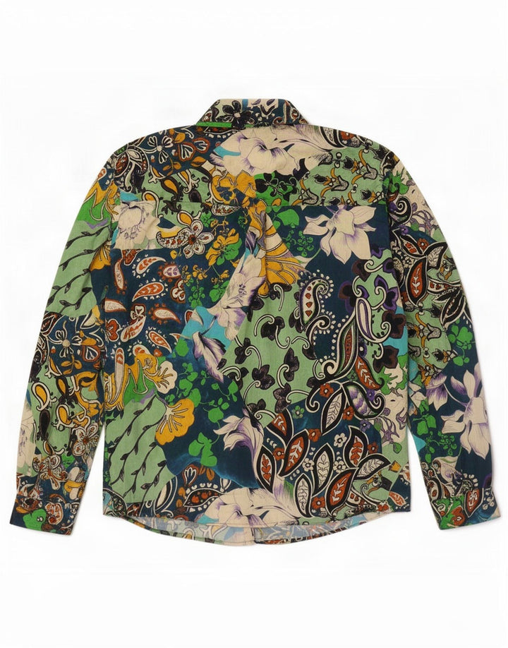 Übergroßes Damen-Hemd von Zara, UK 16, großes, mehrfarbiges Paisley-Polyester