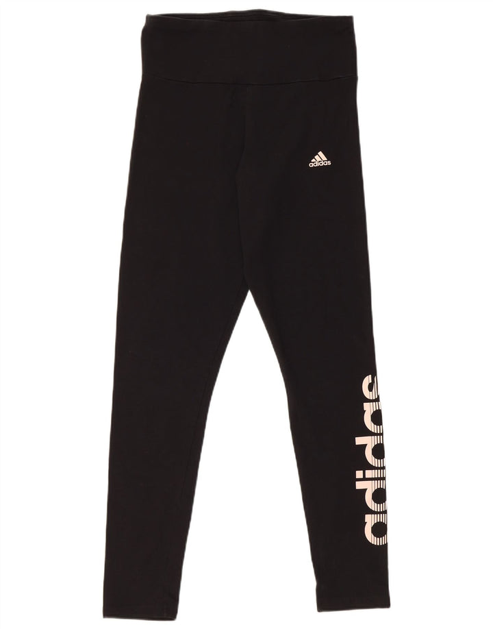 Adidas Damen Graphic Leggings UK 8/10 Small Schwarz