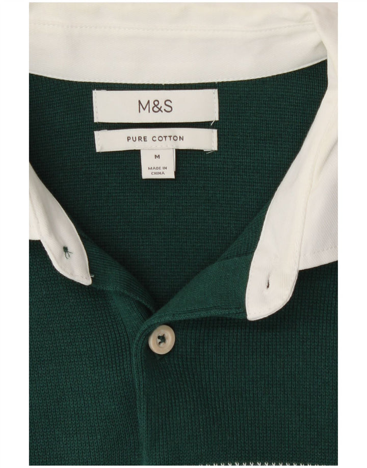 Marks & Spencer Herren-Pullover mit Rollkragen, Mittelgrün, Farbblock
