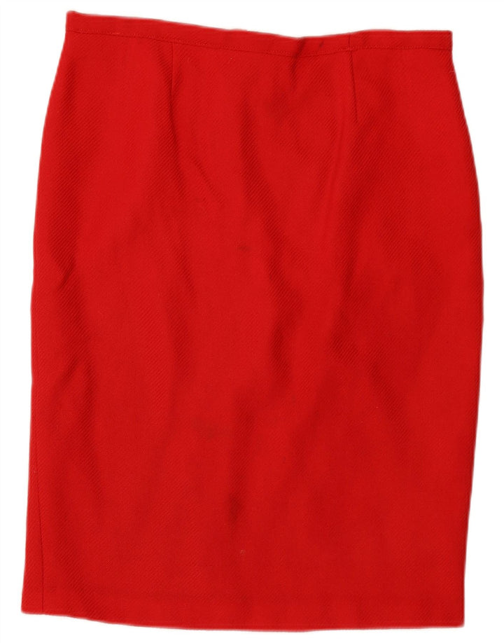Vintage Damen Bleistiftrock W34 Groß Rot