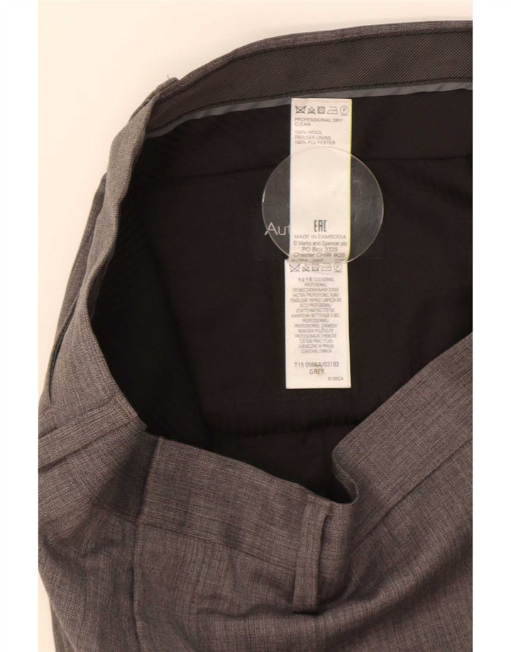Marks & Spencer Herren Autograph Slim Anzughose W32 L33 Graue Wolle