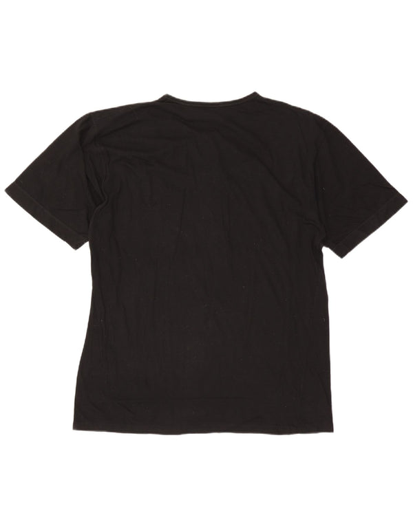 Fila Damen T-Shirt Top UK 14 Large Schwarz