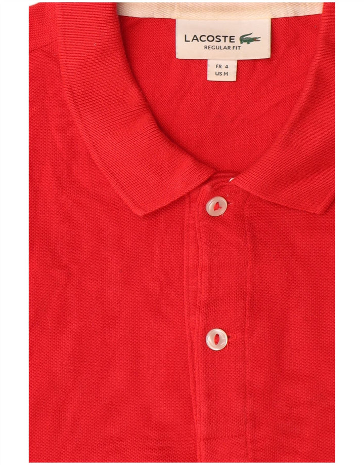 Lacoste Herren-Poloshirt mit normaler Passform, Größe 4, mittelrote Baumwolle