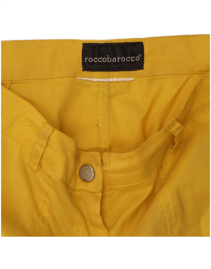 Roccobarocco Capri-Cargohose für Damen, W30, L22, Gelb
