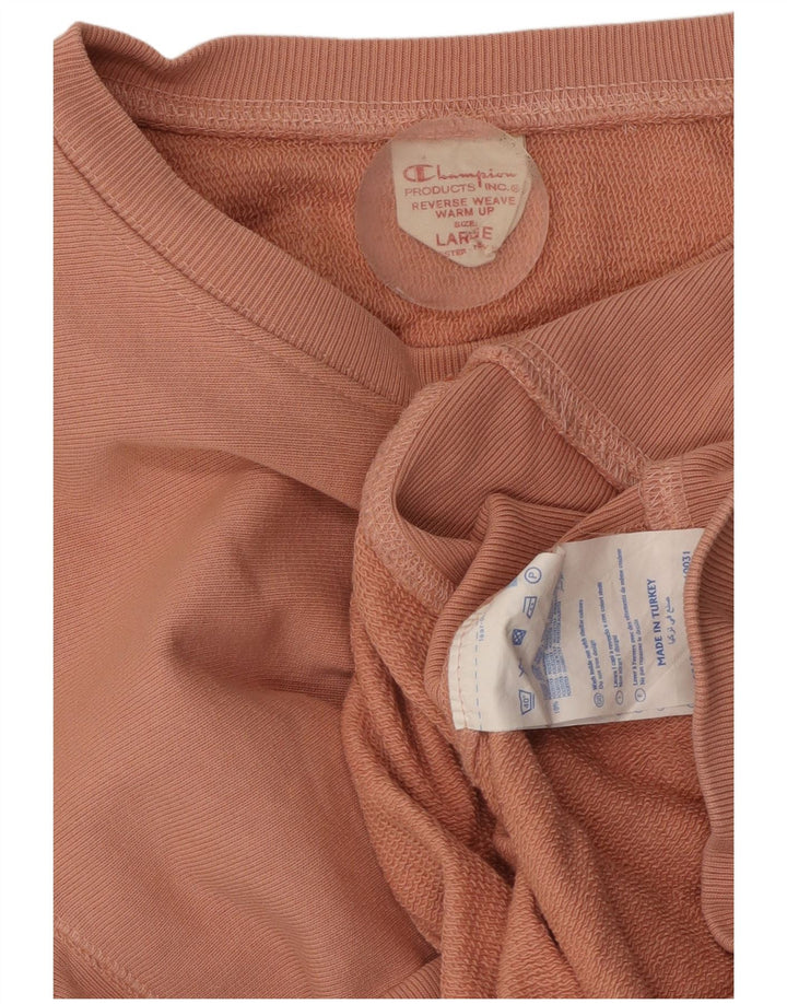 Champion Damen Sweatshirt Pullover UK 14 Large Rosa Baumwolle