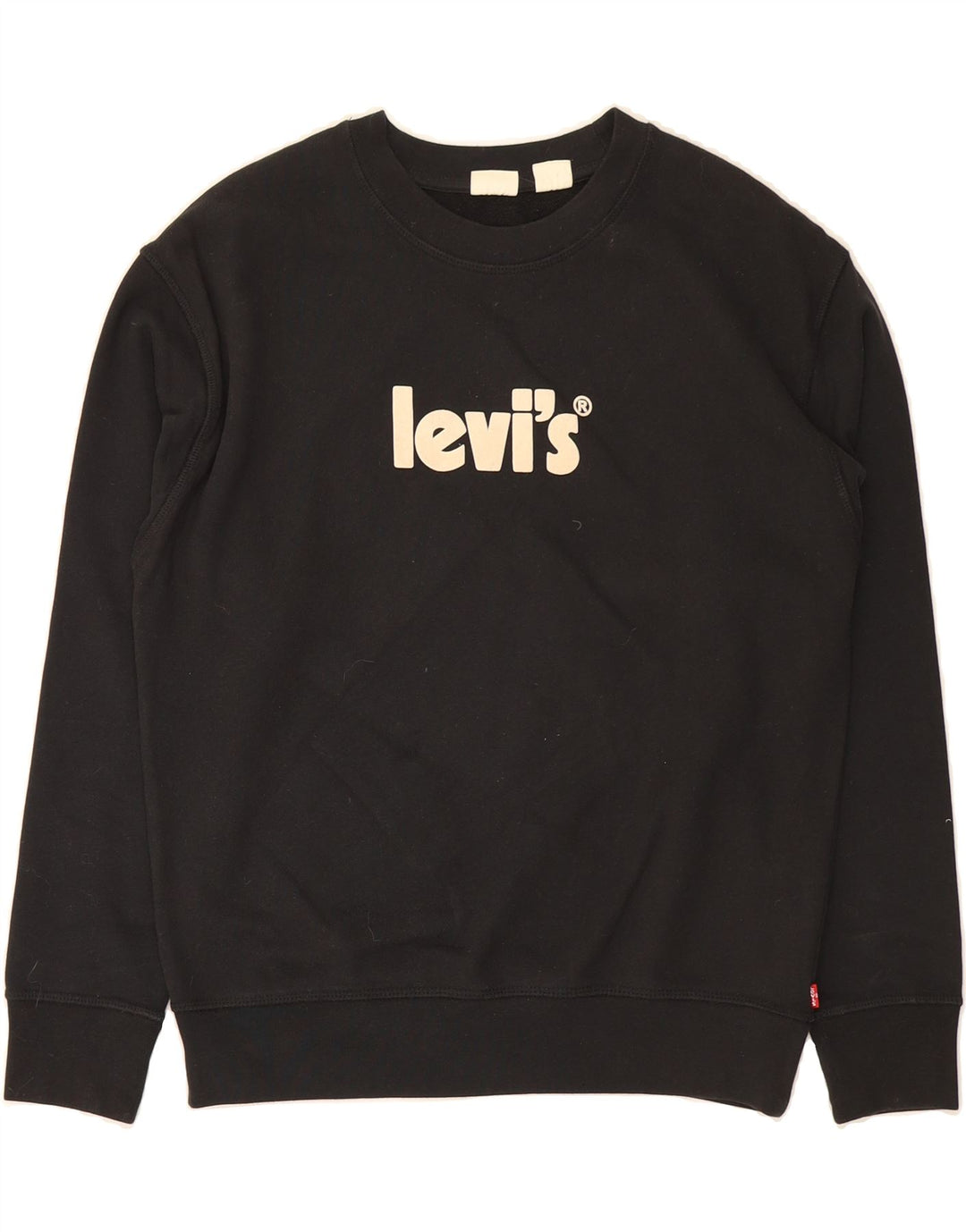 LEVI'S Womens Oversized Graphic Sweatshirt Jumper UK 10 Small Black Cotton Vintage Levi's and Second-Hand Levi's from Messina Hembry 