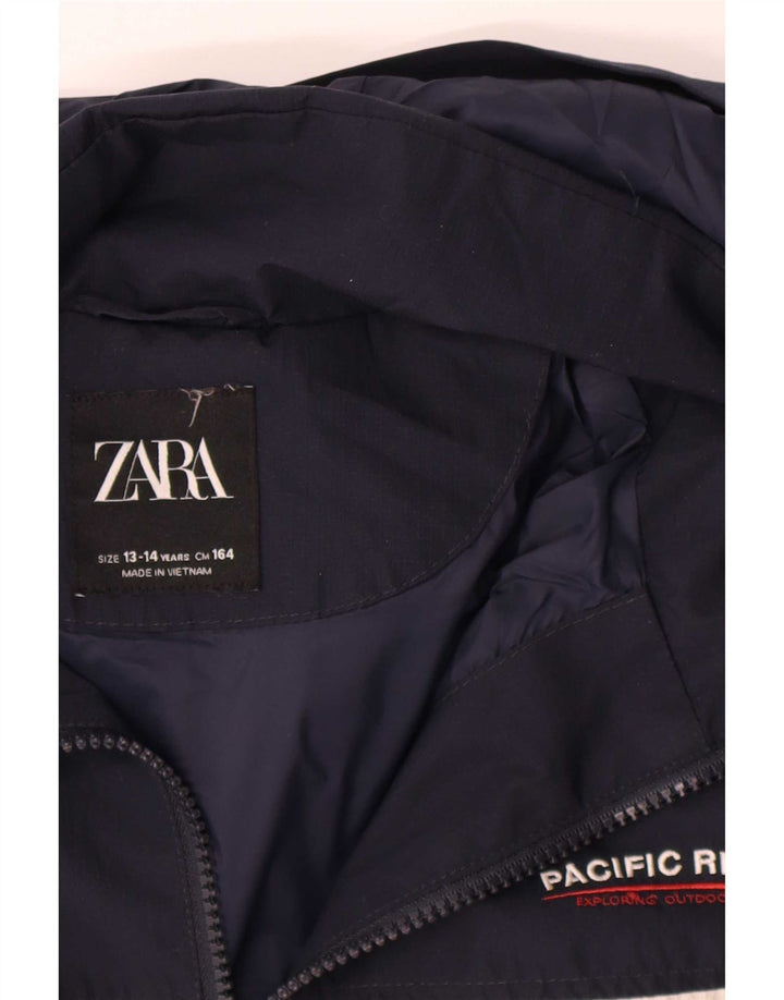 Zara Jungen-Bomberjacke mit Kapuze, 13–14 Jahre, mehrfarbig, Farbblock