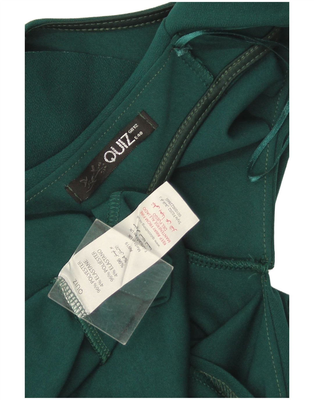 Quiz Ärmelloses Etuikleid für Damen UK 12 Mittelgrünes Polyester