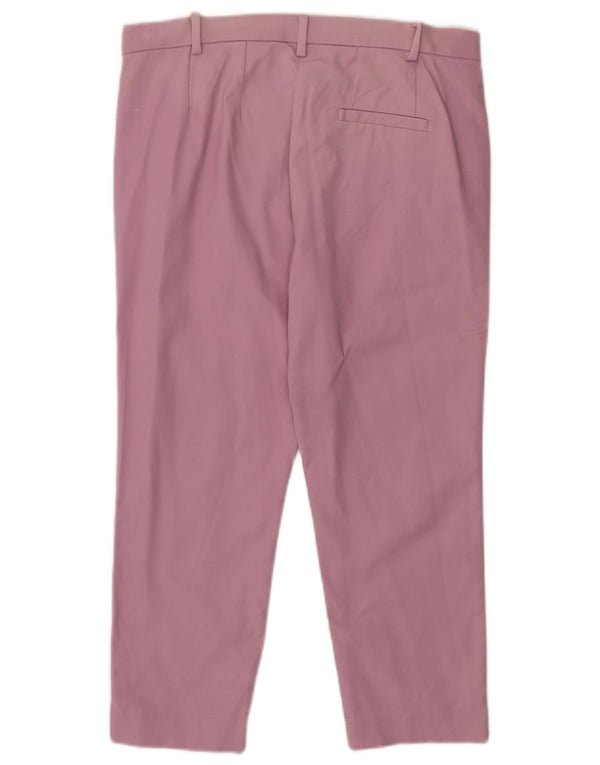 Marks & Spencer Damen Crop Chino Hose UK 12 Medium W32 L23 Rosa Baumwolle