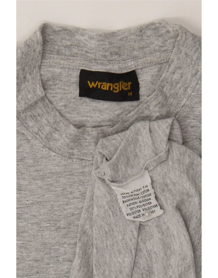 Wrangler Herren-T-Shirt-Oberteil aus mittelgrau gesprenkelter Baumwolle