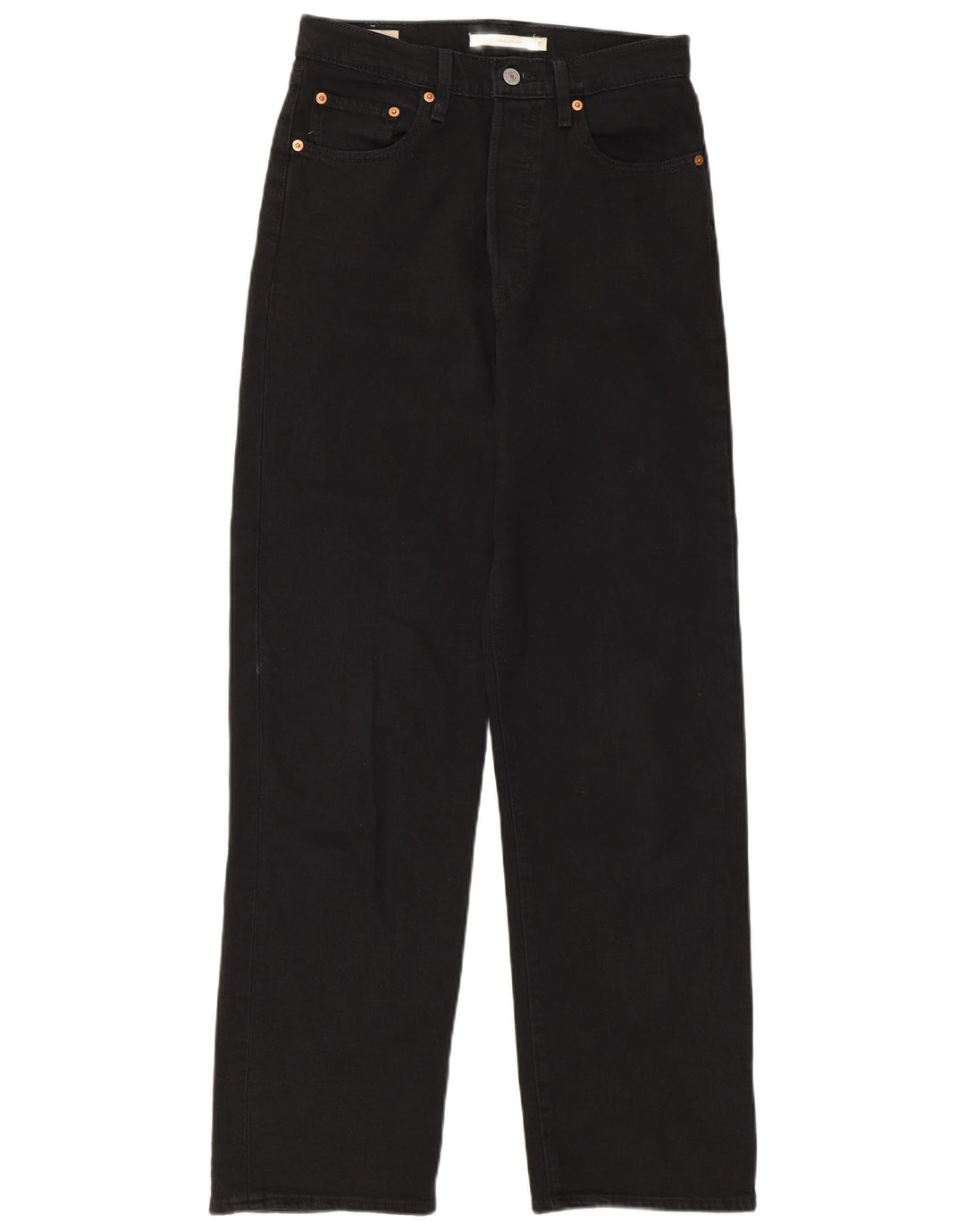 Levi's Damen Ribcage Straight Jeans W27 L29 Schwarze Baumwolle