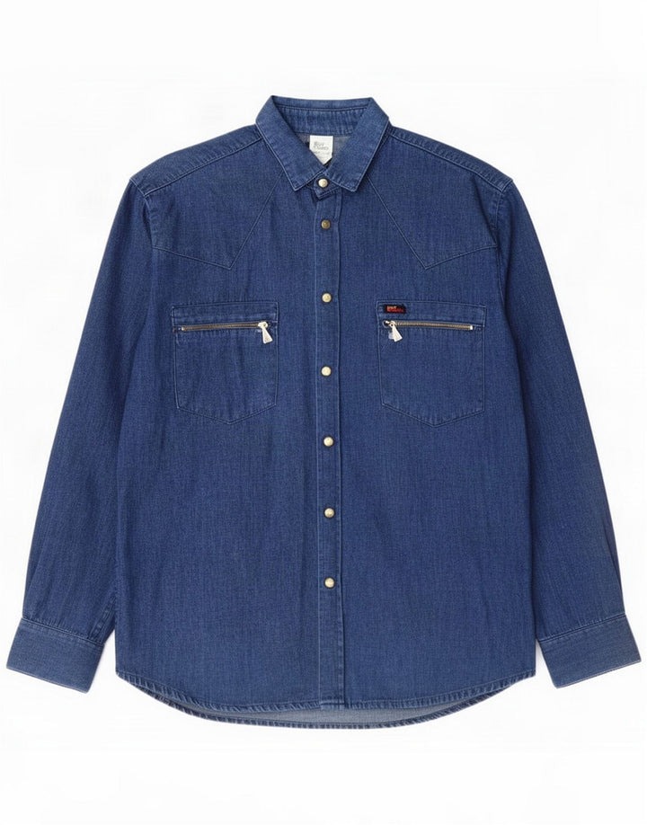 Roy Rogers Herren Jeanshemd Mittelblaue Baumwolle