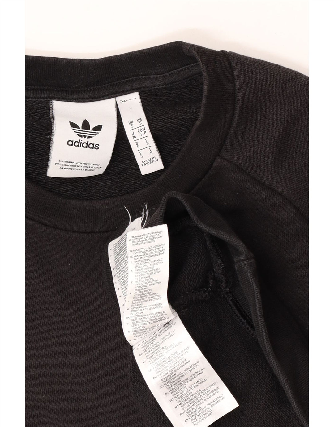 Adidas Herren Loose Fit Sweatshirt Pullover Small Schwarz Baumwolle