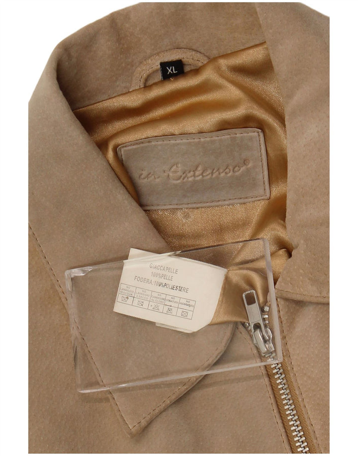 In Extenso Damen Crop Wildlederjacke UK 18 XL Beige Leder