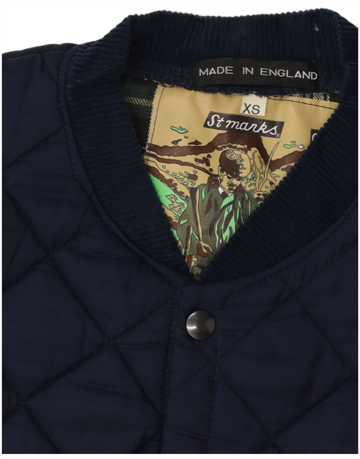 VINTAGE Herren Steppjacke UK 34 XS Marineblau