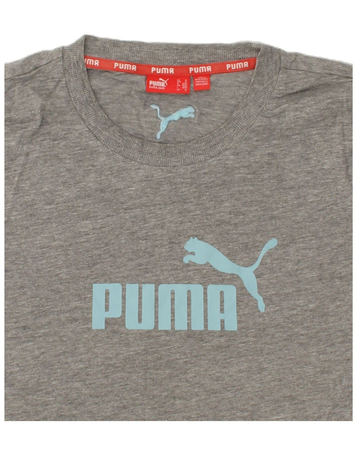 PUMA Mens Graphic T-Shirt Top Medium Grey Vintage Puma and Second-Hand Puma from Messina Hembry 
