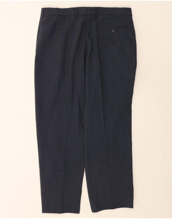 Gerade Herren-Anzughose von Marks & Spencer, W34, L29, Marineblau, Polyester