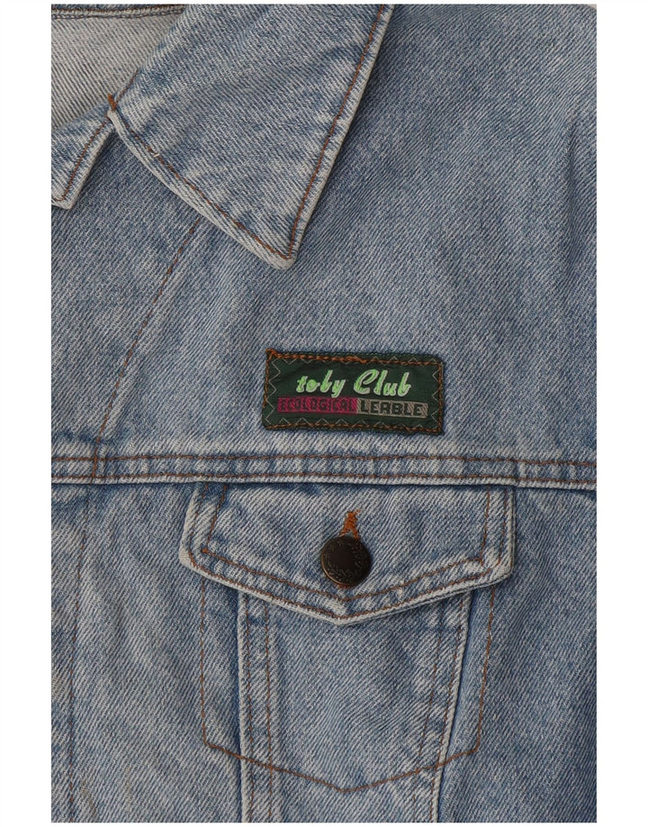 Vintage-Jeansjacke mit Grafik für Jungen, 11–12 Jahre, Blau