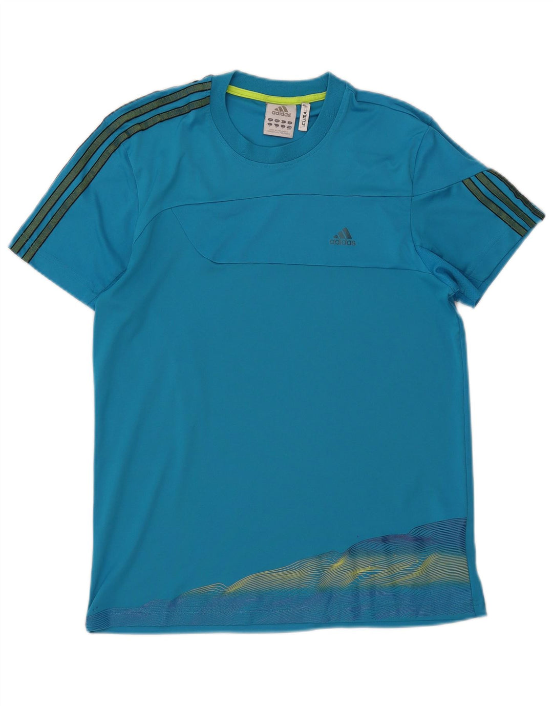 Adidas Mens Climacool T-Shirt Top Medium Blue Polyester
